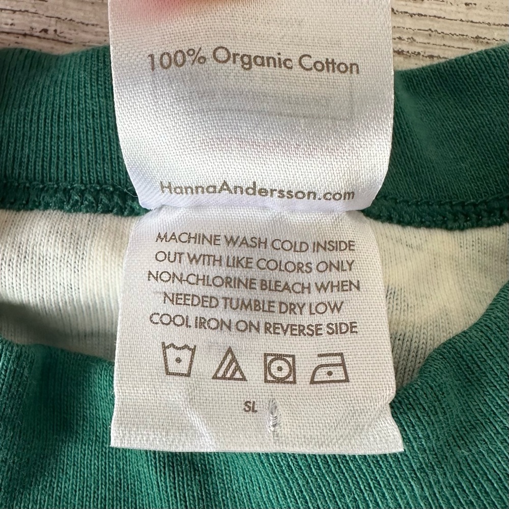 *3/$20* HANNA ANDERSSON Christmas Tree Holiday Green Pajama Top Long Sleeve 3T - Picture 4 of 5